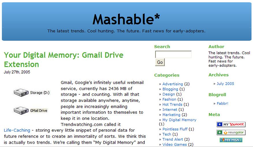 Mashable.com -2005
