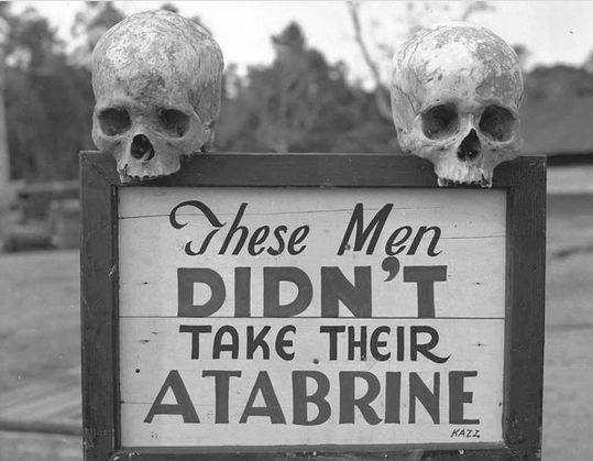 الاعلان عن دواء Atabrine المضاد للملاريا خلال الحرب العالمية الثانية