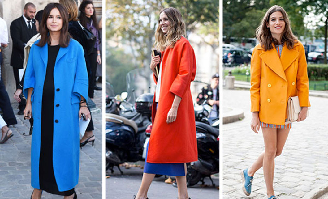 معطف البوب الملون يملأ شوارع أسبوع الموضة في باريس