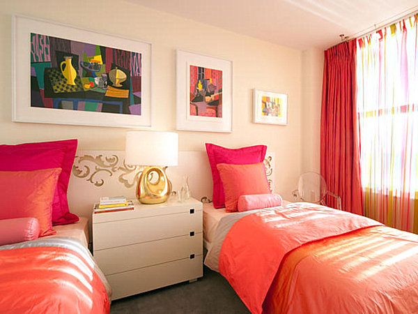 ديكور غرفة بنات بألوان مشرقة