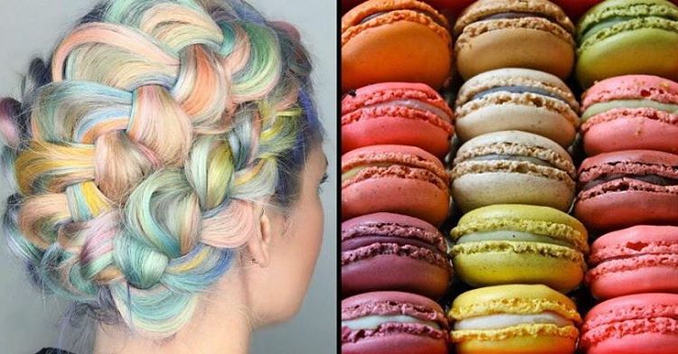 صيحة صبغ الشعر بألوان حلوى الماكرون